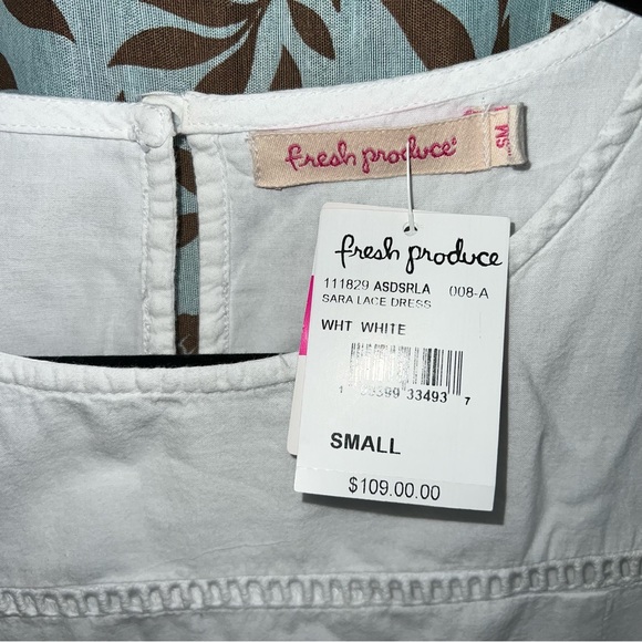 NWT Fresh Produce White Eyelet Lace Dress Sz Small - Picture 5 of 7